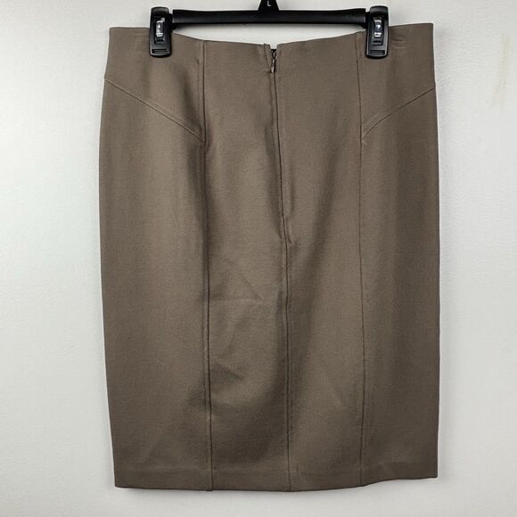 Premise Womens Large Skirt Olive 24" Length Zipper Knit Stretch Pencil - Picture 6 of 8
